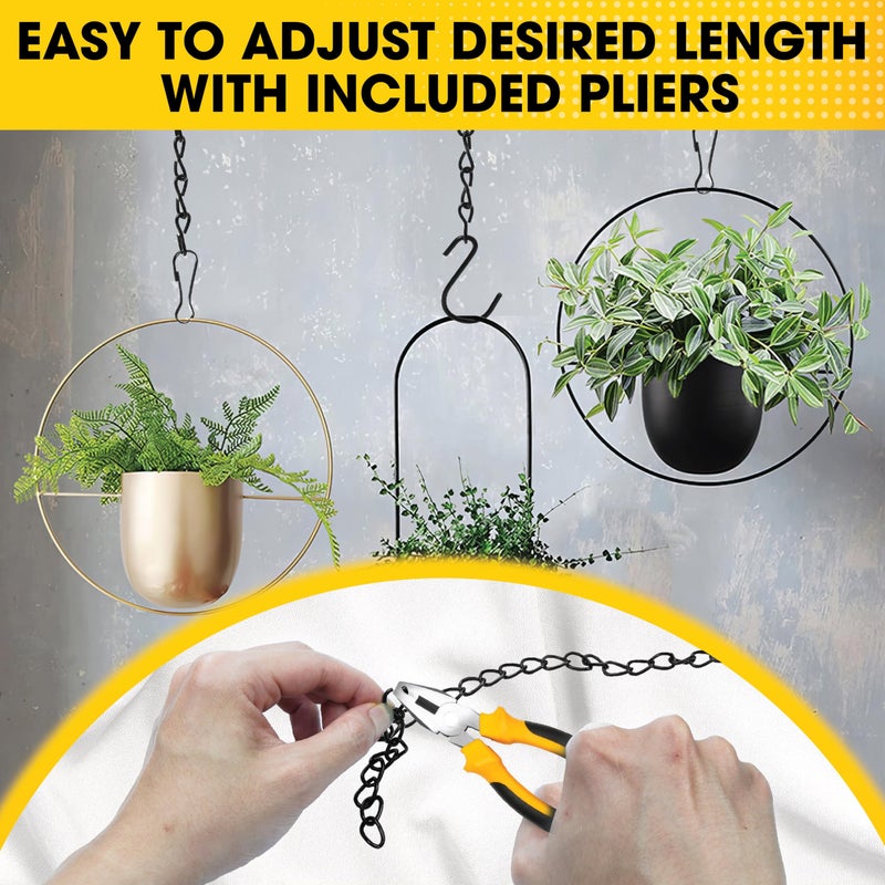 PAMAZY [Upgraded] 50FT Black Electroplated Steel Hanging Chain Roll, Pliers Included, 20LBS Load Capacity, Durable, Rust-Resistant, Adjustable Length for Hanging Bird Feeders, Planters, Lanterns, Billboards - Image 4