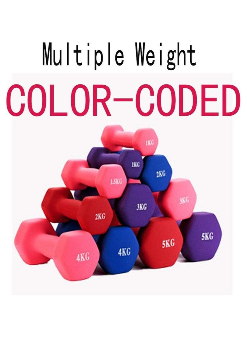 Scrolls Dumbbells Hand Weights Set of 2 - Vinyl Coated Exercise & Fitness Dumbbell for Home Gym Equipment Workouts Strength Training Free Weights for Women, Men (PINK, 3KGX2) - Image 4