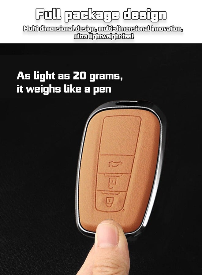 مفتاح غطاء حماية مناسبة لأنّ تويوتا سيارة مفتاح مصنوع من سبائك الزنك والجلود البقر أفضل حماية السيارة الأصلية الرئيسية أزياء مقاومة للاهتراء بسيطة الراقية - Image 4