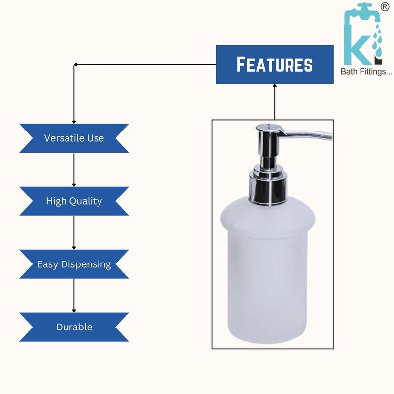 KI Stylish Glass Container RustProof Soap Dispenser 400ml Gel Lotion Shampoo Conditioner Soap Dispenser Trendy Bathroom Accessory - Image 4