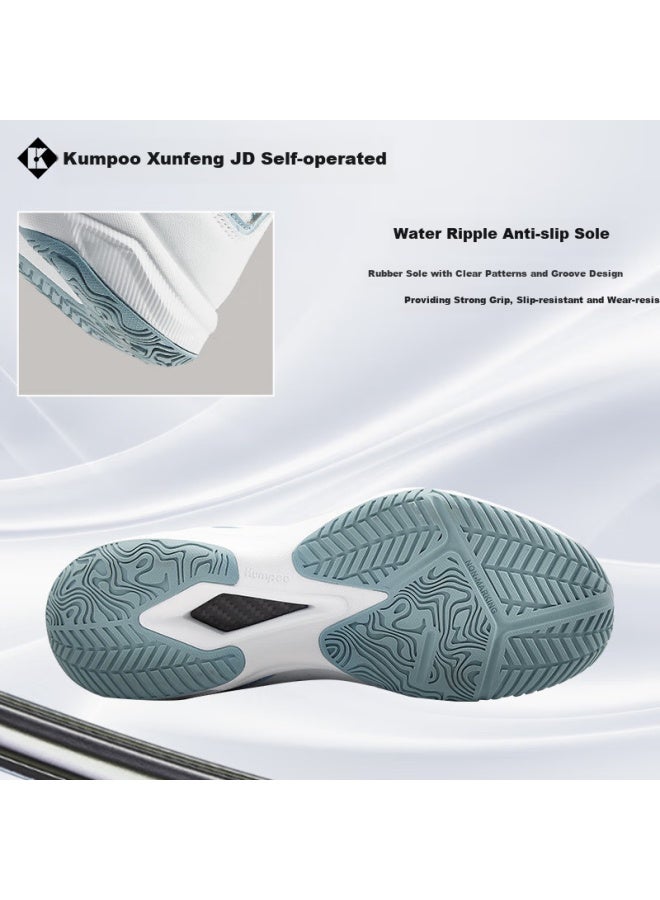 Kumpoo New Badminton Shoes Luying D21 Breathable Non-slip Wear-resistant Xunfeng Professional Sports Shoes 42 White/blue - Image 4