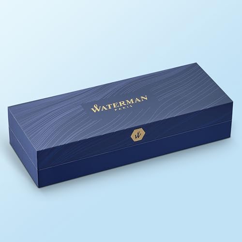Waterman قلم حبر جاف واترمان هيميسفير | أسود لامع مع تزيين من الذهب عيار 23 قيراط | نقطة متوسطة | حبر أزرق | علبة هدايا - Image 5