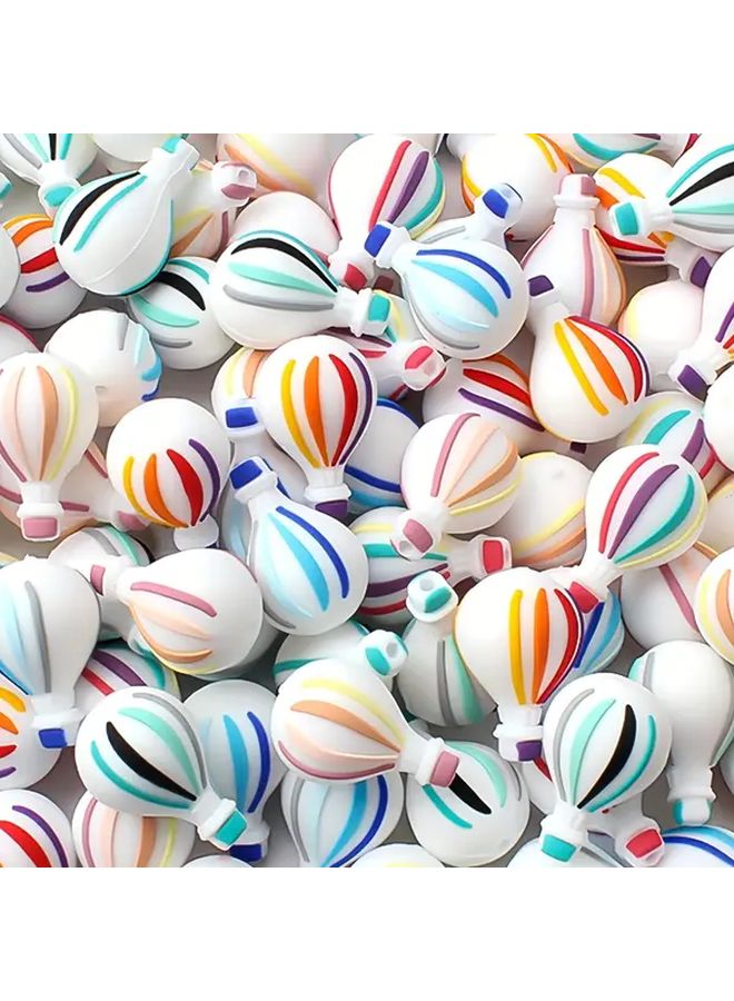 5pcs Non Toxic Hot Air Balloon Silicone Beads For DIY Jewelry Making Keychain - Image 2