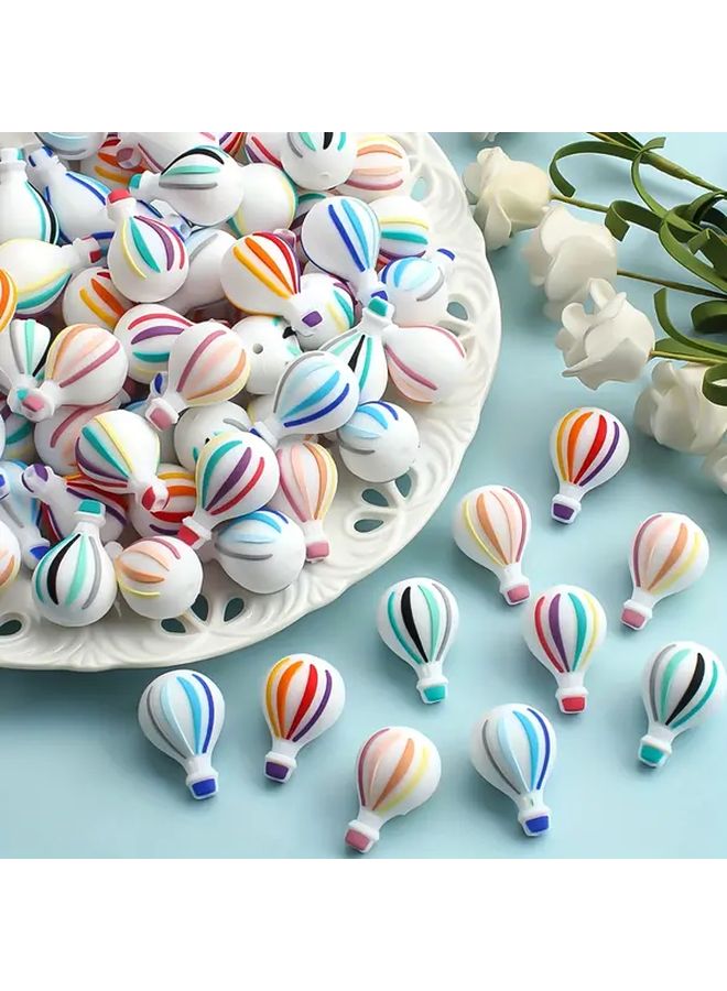 5pcs Non Toxic Hot Air Balloon Silicone Beads For DIY Jewelry Making Keychain - Image 4