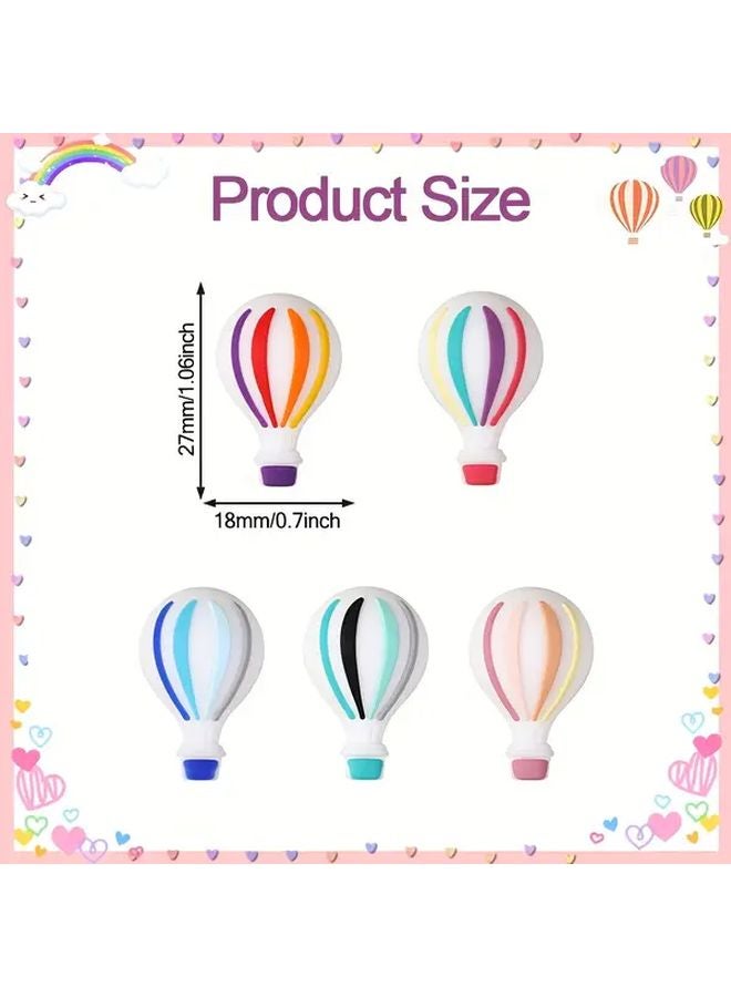 5pcs Non Toxic Hot Air Balloon Silicone Beads For DIY Jewelry Making Keychain - Image 5