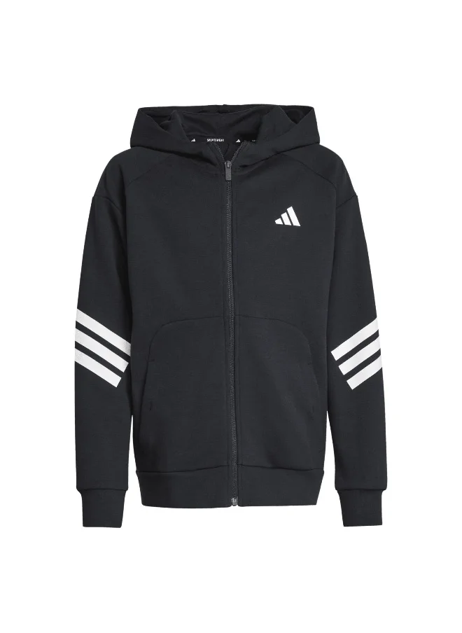 Adidas adidas future icons 3 stripes full zip track unisex hooded top
