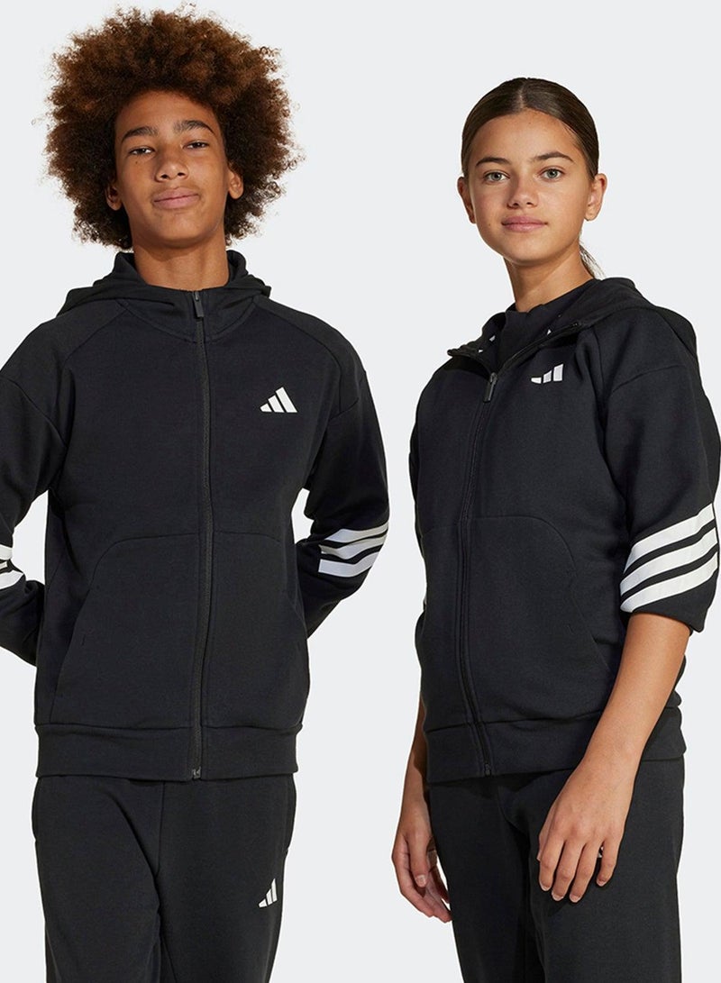 Adidas Future Icons 3 Stripes Full Zip Hooded Track Top - Image 1
