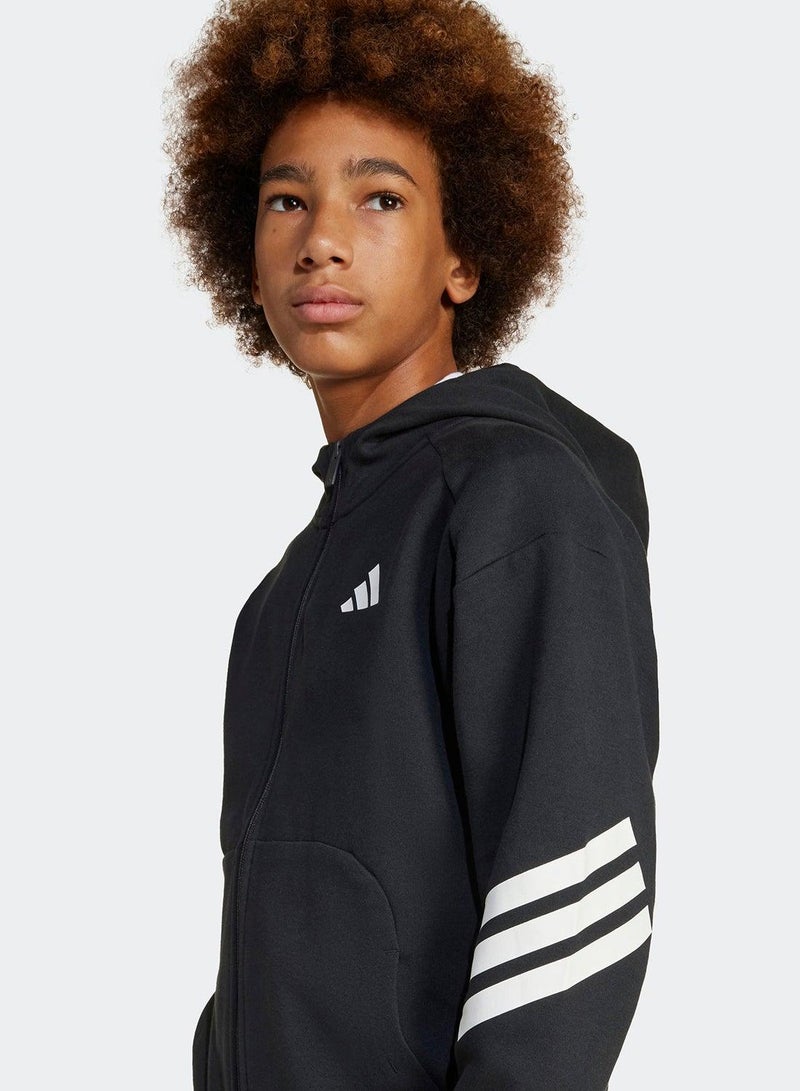 Adidas Future Icons 3 Stripes Full Zip Hooded Track Top - Image 3