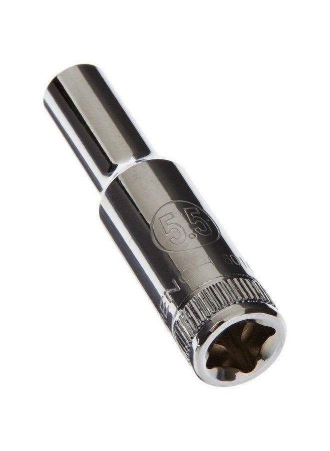 GearWrench 6-Point Deep Metric Socket Silver 1/4 Inch x 5.5 mm 80140 - Image 1