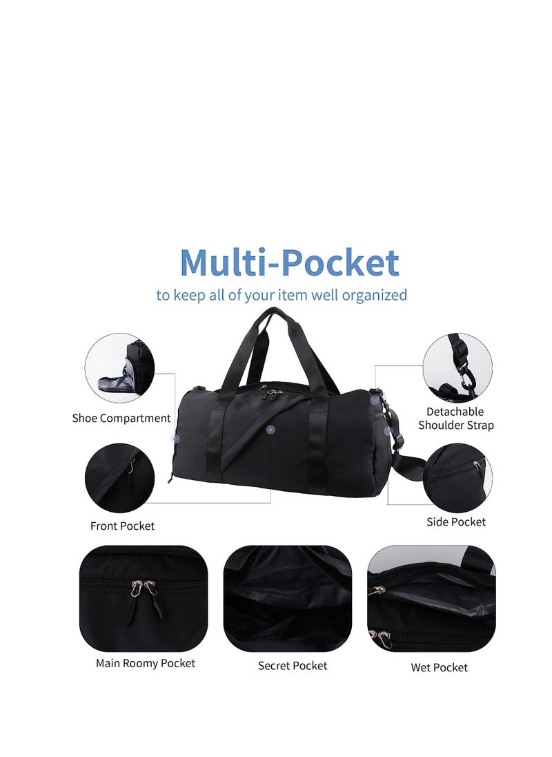 SYOSI - Gym Duffel Bag, Travel Bag for Women Men, Large Capacity Bag With Shoe Compartment and Wet Compartment, Sports Tote Gym Bag, Weekender Overnight Shoulder Bag - Image 1
