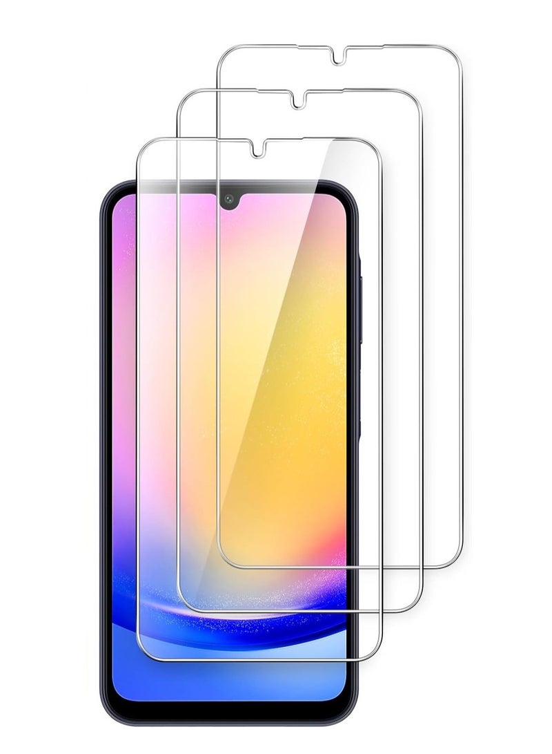 BORTONY Samsung Galaxy A25 5G Screen Protector 9H Hardness Scratch Resistance Screen Protector Pack of 3 Anti-Scratch HD Clear Tempered Glass Film For Samsung Galaxy A25 5G - Image 1