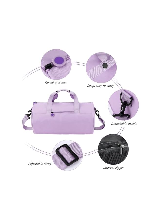 PROMASS حقيبة رياضية للنساء - حقيبة سفر مقاومة للماء مع أقسام للملابس الرطبة، حزام قابل للتعديل، حقيبة دوفل صغيرة مع مناشف للرياضة، الصالات الرياضية، والأنشطة الخارجية (بنفسجي) - Image 2