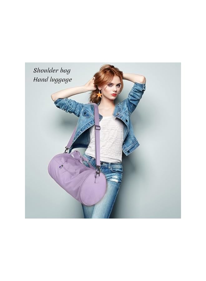 PROMASS حقيبة رياضية للنساء - حقيبة سفر مقاومة للماء مع أقسام للملابس الرطبة، حزام قابل للتعديل، حقيبة دوفل صغيرة مع مناشف للرياضة، الصالات الرياضية، والأنشطة الخارجية (بنفسجي) - Image 3