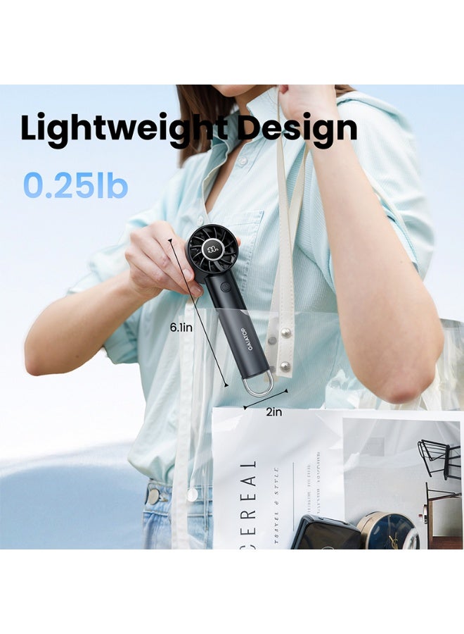Gaiatop Portable Handheld Fan, Powerful 3-Speed Cooling, Ultra-Quiet Mini USB-C Rechargeable Fan, LED Display, 6.5H Battery, Personal Fan for Home, Office, Travel & Outdoor - Image 5