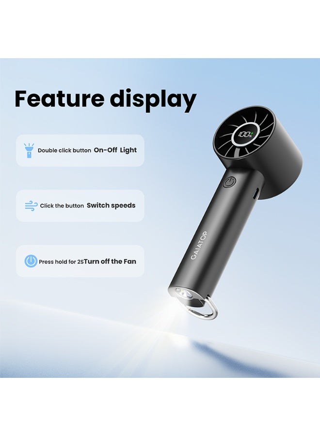 Gaiatop Portable Handheld Fan, Powerful 3-Speed Cooling, Ultra-Quiet Mini USB-C Rechargeable Fan, LED Display, 6.5H Battery, Personal Fan for Home, Office, Travel & Outdoor - Image 4