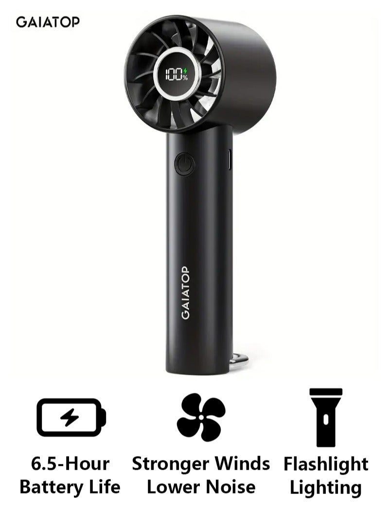 Gaiatop Portable Handheld Fan, Powerful 3-Speed Cooling, Ultra-Quiet Mini USB-C Rechargeable Fan, LED Display, 6.5H Battery, Personal Fan for Home, Office, Travel & Outdoor - Image 1