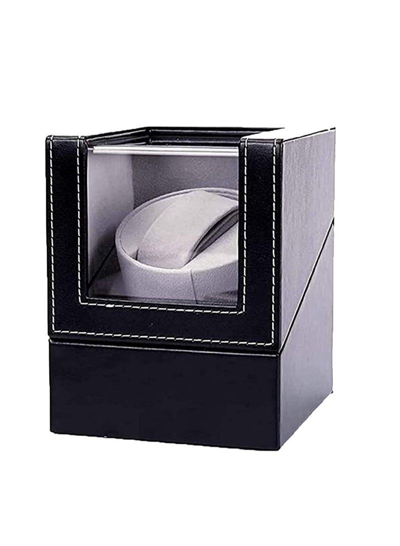 Watch Winder, Watch Winder Dust-Proof Box, PU Leather Self-Winding Mechanical Watch Box with Quiet Motor, Watches Rotation Storage Case Display Box for Automatic Mechanical Watches (black) - Image 1