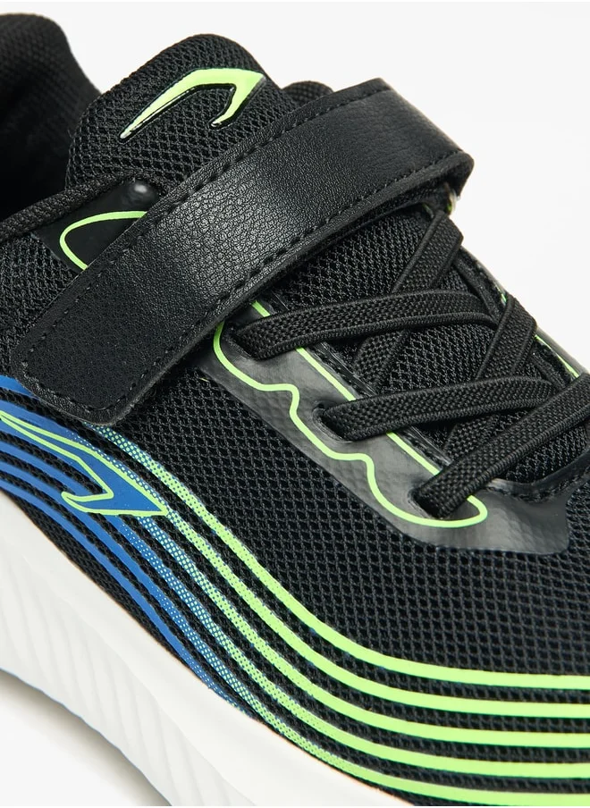 Dash Striped Sports Shoes with Hook and Loop Closure