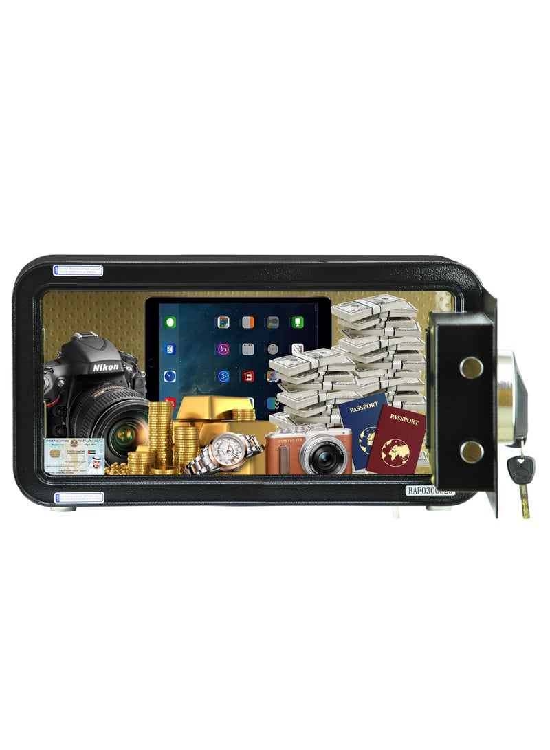 Rubik Wide Safe Box with Fingerprint Lock, A4 Document Size Biometric Safety Deposit Box for Money Documents Home Office RB23QCF (23x43x35cm) (flamingo pink) - Image 2