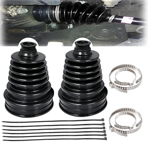 lanstixr 2PCS CV Boot with 4 Stainless Steel Clamps6 Cable TiesWaterproof and Dustproof Silicone CV Axle Boot Repair KitUniversal CV Joint BootProtect CV Axle 2pcs - Image 1