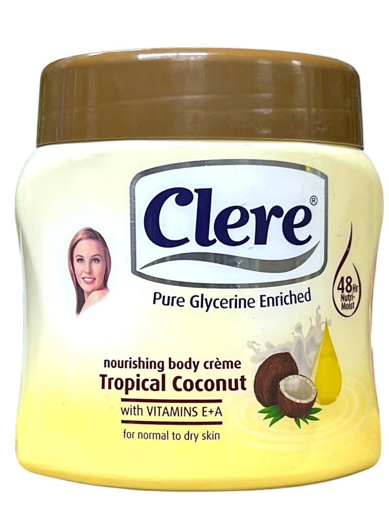 CLERE Nourishing Tropical Coconut Body Cream 500ml - Image 1