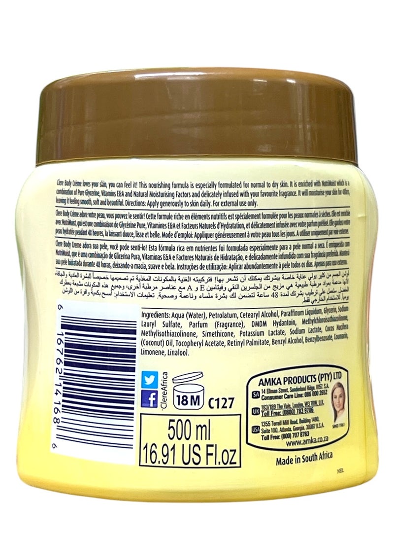 CLERE Nourishing Tropical Coconut Body Cream 500ml - Image 2