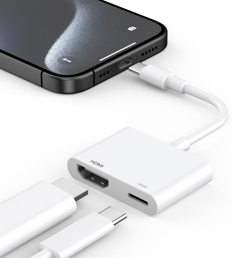 Adaptador USB C a HDMI para iPhone 16 15 a TV, adaptador AV digital tipo C, cable conector de visualización de sincronización 4K, para iPhone 16/16 Plus/16 Pro/16 Pro Max/15/15 Plus/15 Pro/15 Pro Max - Image 3