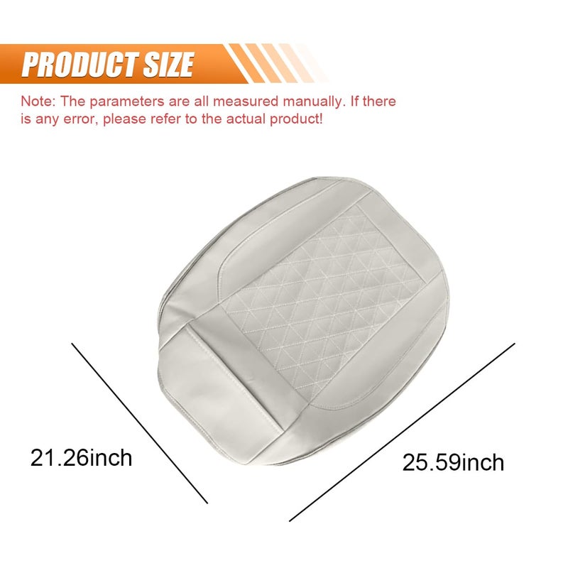 UHANBUT Luxury Faux Leather Car Seat Cover, Anti-Slip Waterproof Universal Front Bottom Seat Protector with Storage Pocket, Triangular Pattern Vehicle Seats Cushion for Sedans, SUVs, Trucks (Grey) - Image 2