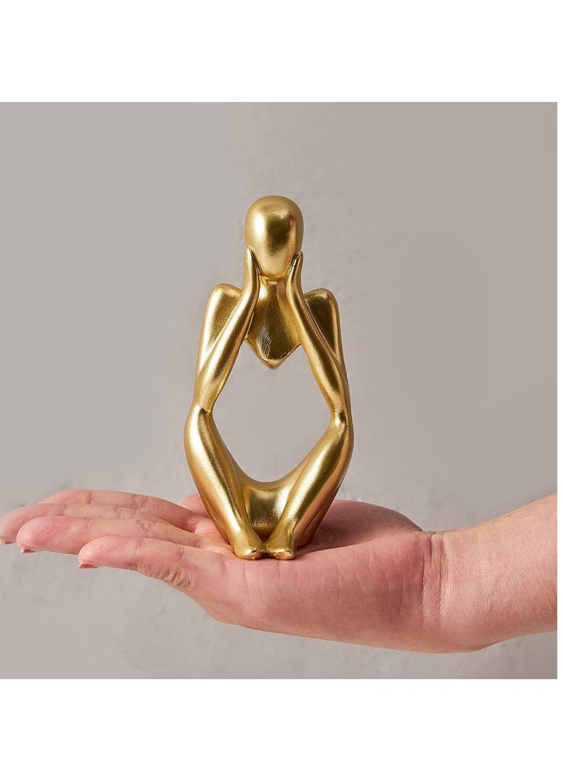 Gold Decor Thinker Statue Abstract Art Sculpture, Set Of 3, Gold - Image 3