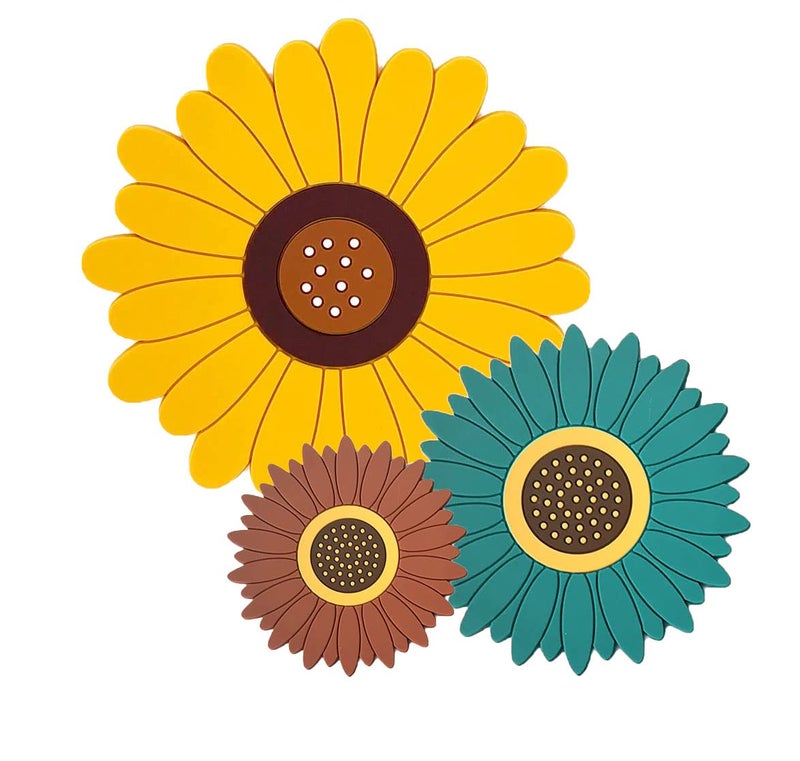 P Plus Fire Trivets for Hot Pots and Pans and Pot Holders Cotton Rope Round Mats Hot Pads for Kitchens Coasters Spoon Rest for Cooking Placemats (Multi, Set of 3) - Image 1