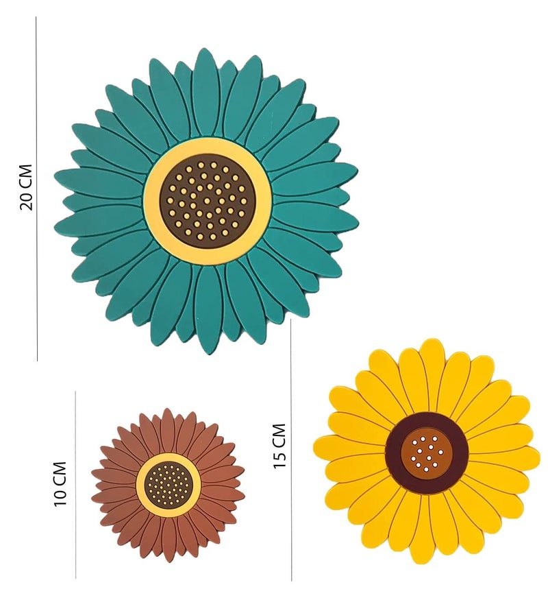 P Plus Fire Trivets for Hot Pots and Pans and Pot Holders Cotton Rope Round Mats Hot Pads for Kitchens Coasters Spoon Rest for Cooking Placemats (Multi, Set of 3) - Image 2