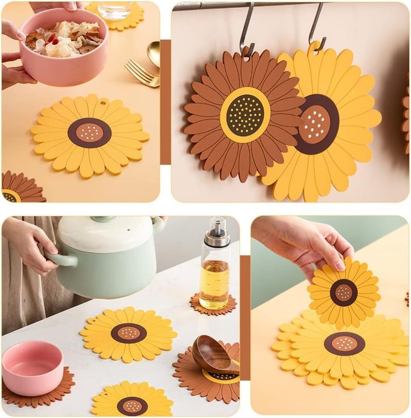 P Plus Fire Trivets for Hot Pots and Pans and Pot Holders Cotton Rope Round Mats Hot Pads for Kitchens Coasters Spoon Rest for Cooking Placemats (Multi, Set of 3) - Image 4