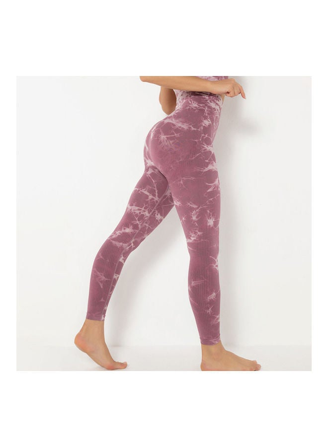 NIBEMINENT Tie-Dye Printed Yoga Pants - Image 3