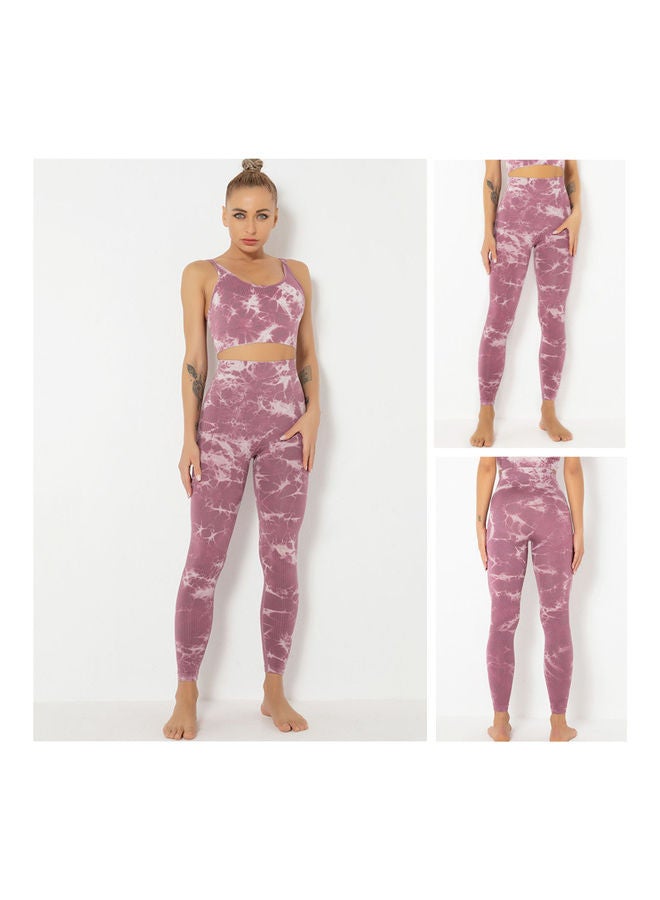 NIBEMINENT Tie-Dye Printed Yoga Pants - Image 2