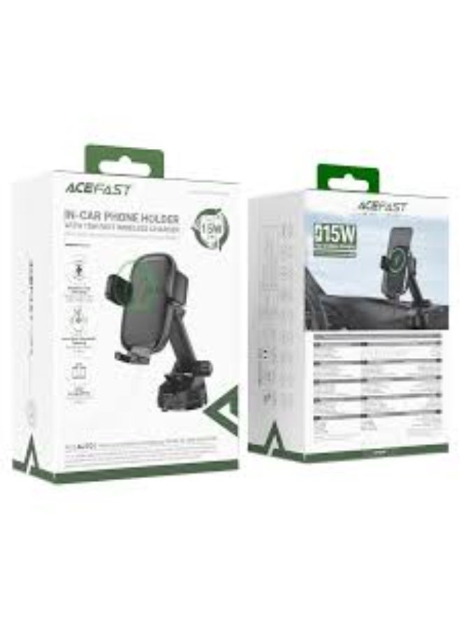 ACEFAST D49 Fast Wireless Charging Car Holder, 15W Wireless Car Charger, Dashboard & Windshield - Image 1