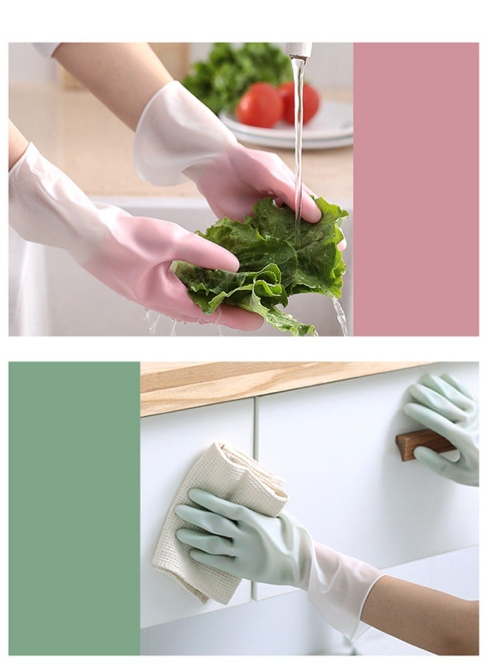 Multifunctional Kitchen Dishes Cleaning Waterproof Long Sleeved Skin Care Gloves Dishwashing Gloves Rubber Cleaning Gloves for Household Non Slip Household Cleaning Gloves - Image 5