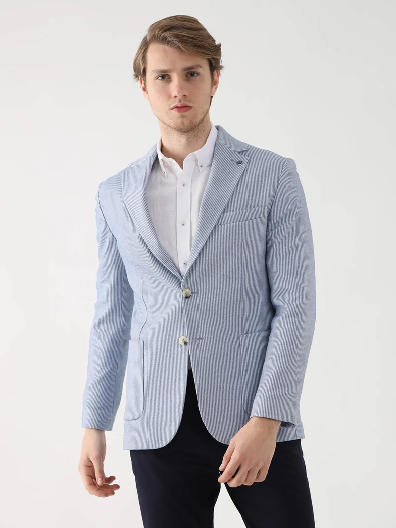 دوفي Indigo Men's Slim Fit Mono Collar Jacket