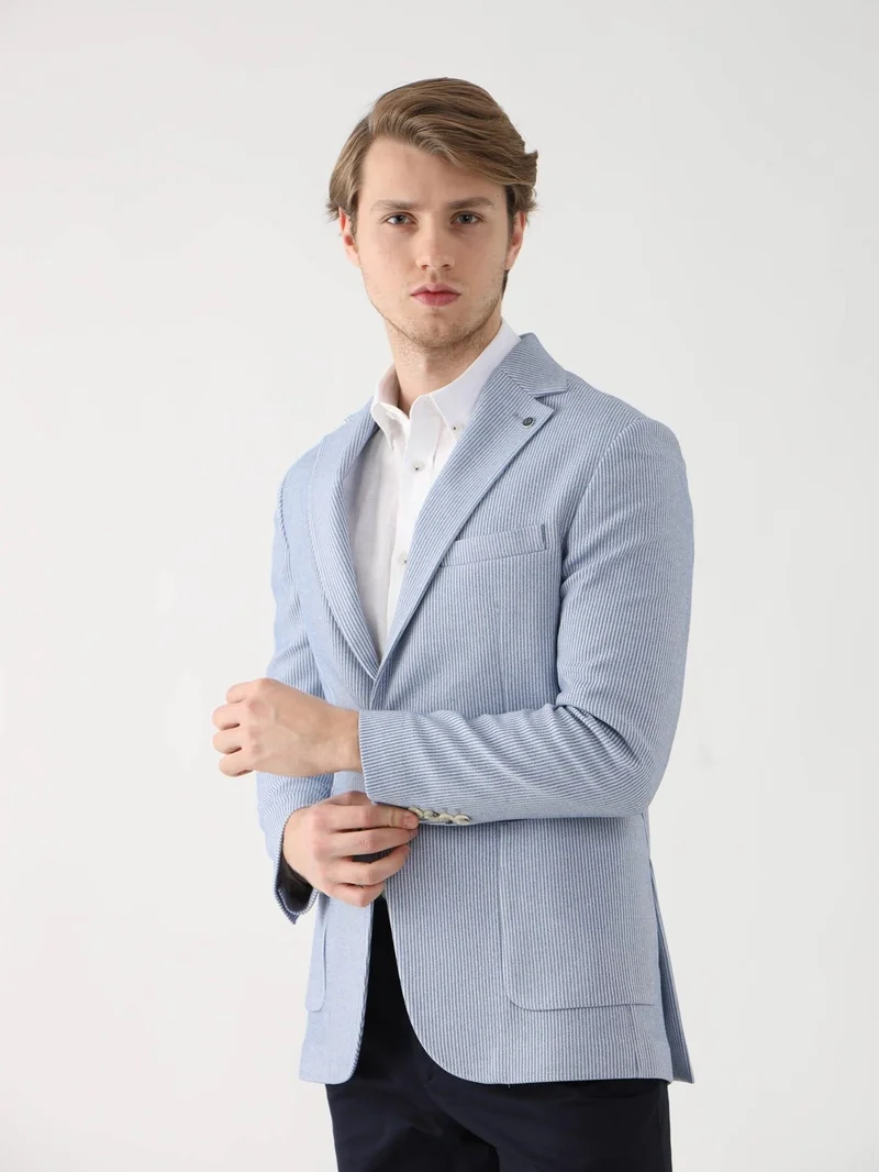 دوفي Indigo Men's Slim Fit Mono Collar Jacket