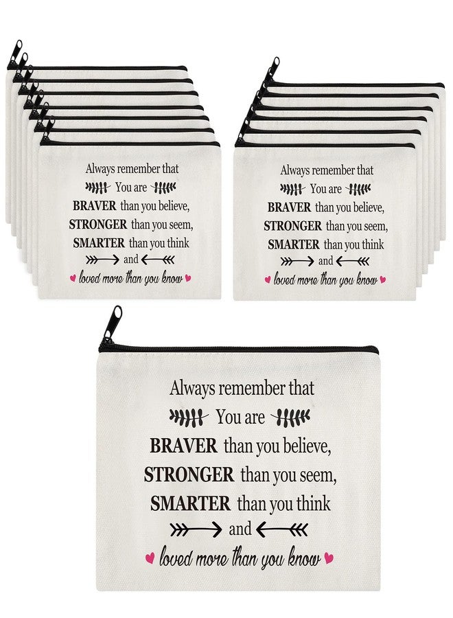 Saintrygo 14 Pieces Inspirational Gifts for Women Positive Makeup Bags Christmas Thanksgiving Always Remember You Are Braver Than You Think Encouragement Birthday Friendship Gift for Friend Mom Sister - Image 1