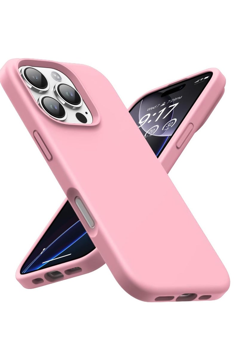 Compatible with iPhone 16 Pro Case, Premium Liquid Silicone Case, Full Body Protective Cover Shockproof, Slim Phone Case, Anti-Scratch Soft Microfiber Lining, 6.9 inch (Cherry Pink)  - Image 1