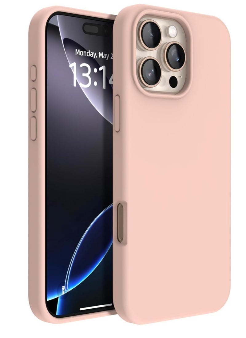Generic - Compatible with iPhone 16 Pro Case, Premium Liquid Silicone Case, Full Body Protective Cover Shockproof, Slim Phone Case, Anti-Scratch Soft Microfiber Lining, 6.9 inch (Cherry Pink) - Image 1