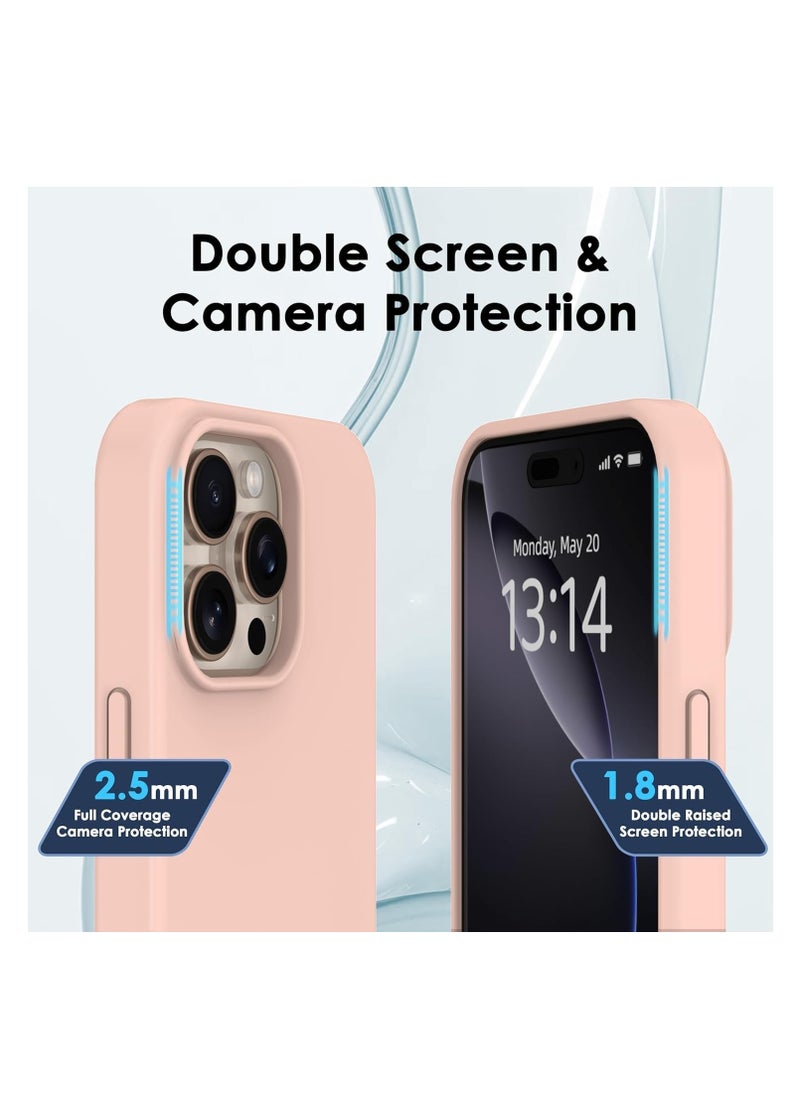 Generic - Compatible with iPhone 16 Pro Case, Premium Liquid Silicone Case, Full Body Protective Cover Shockproof, Slim Phone Case, Anti-Scratch Soft Microfiber Lining, 6.9 inch (Cherry Pink) - Image 1