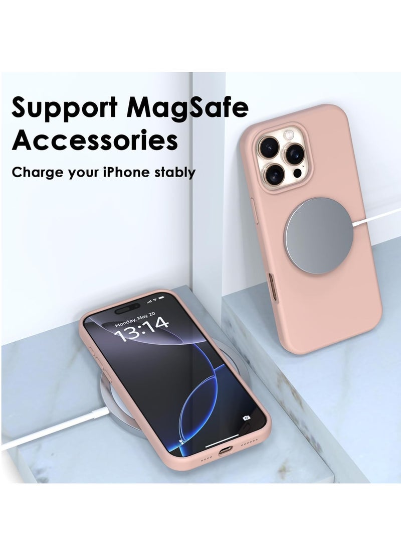 Generic - Compatible with iPhone 16 Pro Case, Premium Liquid Silicone Case, Full Body Protective Cover Shockproof, Slim Phone Case, Anti-Scratch Soft Microfiber Lining, 6.9 inch (Cherry Pink) - Image 1