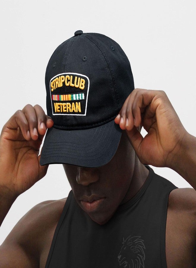 CHOK.LIDS Strip Club Veteran Dad hat Pre Curved Visor Cotton Ball Cap Baseball Cap PC101 (Black) - Image 4