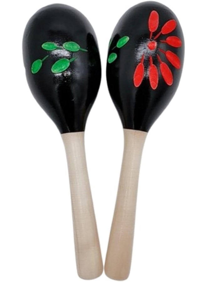 MegArya 2pcs Baby Maracas Set - Colorful Wooden Shaker Toys for Toddlers - Image 1