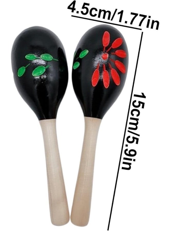 MegArya 2pcs Baby Maracas Set - Colorful Wooden Shaker Toys for Toddlers - Image 2