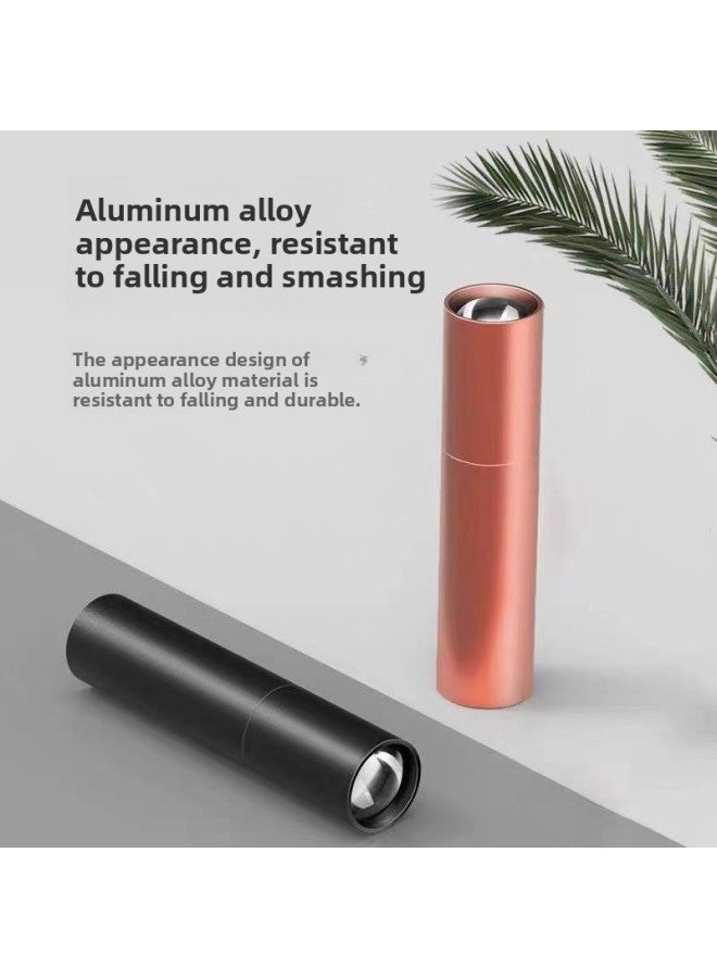 Loquat Portable Aluminum Alloy Flashlight Telescopic Zoom Strong Light Cob Work Light Led Rechargeable Mini Flashlight-Color:518A Black-aluminum Alloy Fixed Focus + Hand Rope + USB Line - Image 5