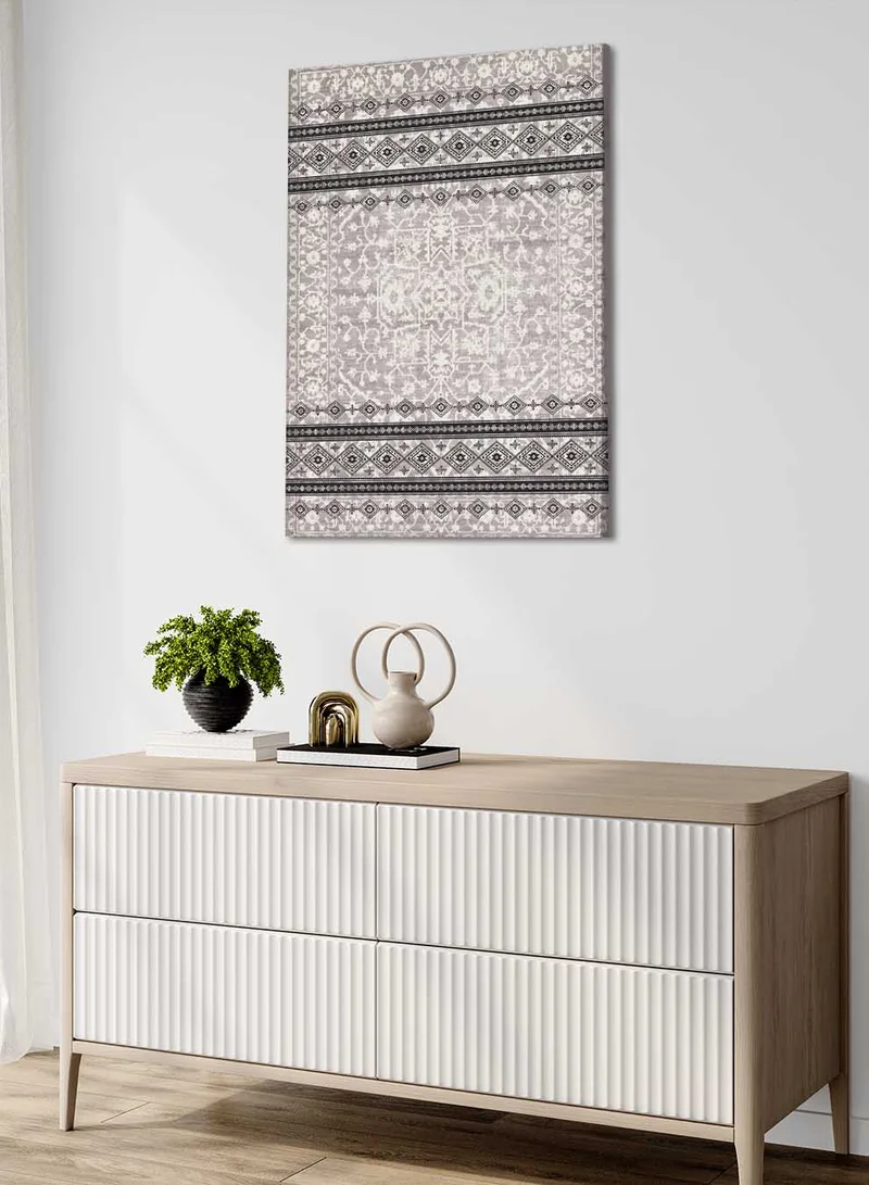 لوحة لوحة كانفاس على إطار خشبي بتصميم مستوحى من الطابع السعودي