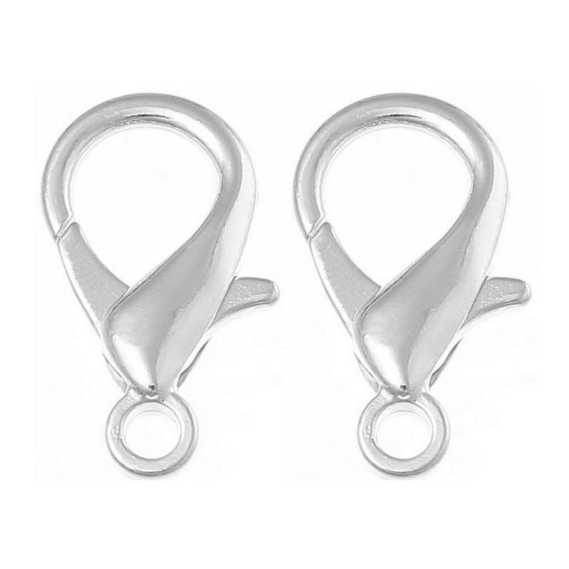 50pcs Silver Plated Trigger Lobster Claw Clasp 15mm 059 Inch for DIY Craft Bracelet Necklace Jewelry Making CF412