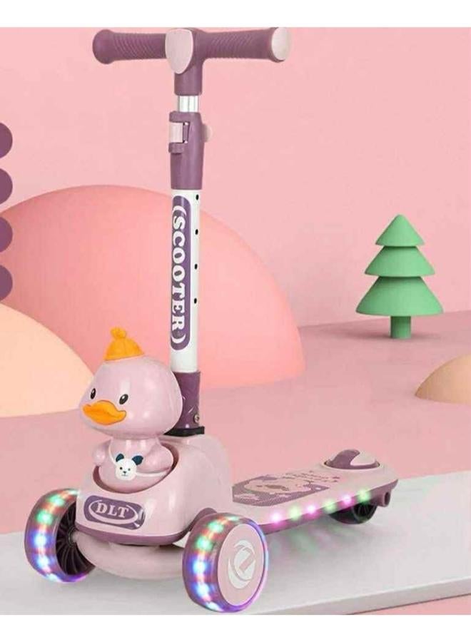سكوتر أطفال قابل للتعديل بعجلات LED وامضة